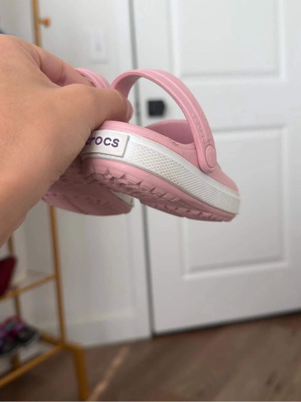 CROCS Crocband Classic Clog Platform Pink Slingback Strap Size 4/5c Baby Girl